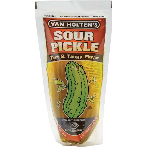 Van Holten's Large Sour Pickle Individually Packed In A Pouch, PK12